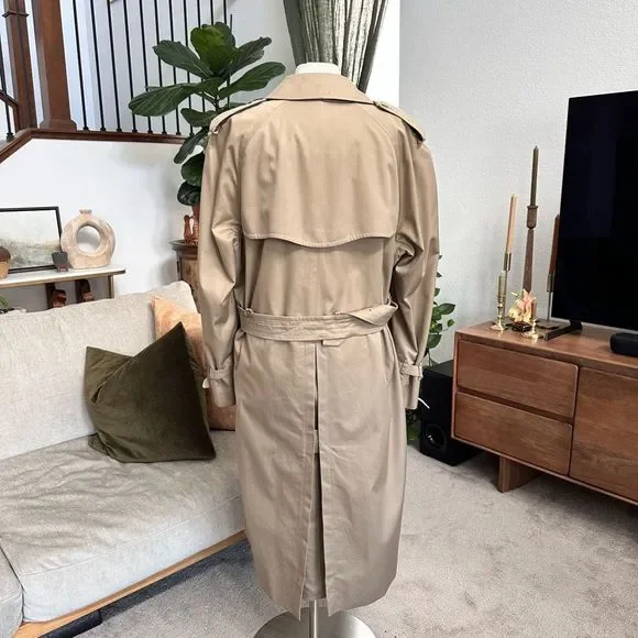 Vintage Burberry Prorsum Unisex Trench Coat With Wool Liner Size 44R US L-XL Tan - Picture 8 of 16